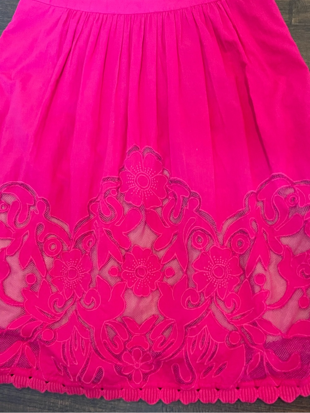 Anthropologie Moulinette Soeurs Rhododendron Dress Pink Embroidered Lace Size 8 - Picture 12 of 14